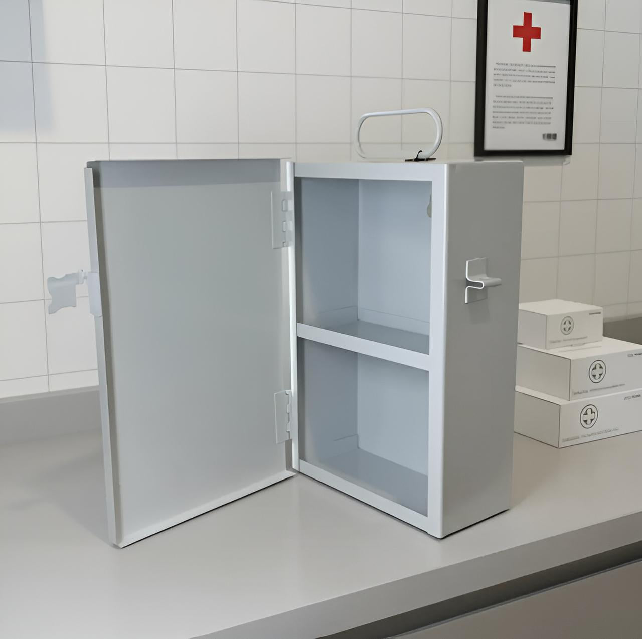 Botiquín Metálico de pared chico para primeros auxilios (Gabinete Vacío)