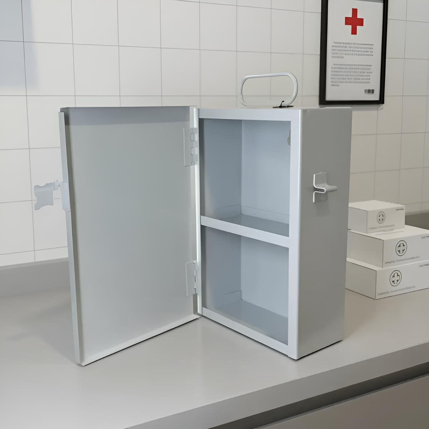 Botiquín Metálico de pared chico para primeros auxilios (Gabinete Vacío)