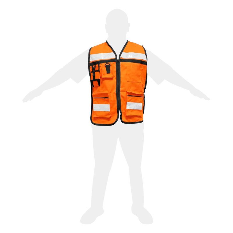 Chaleco naranja reflejante para brigadista SE-RG-06